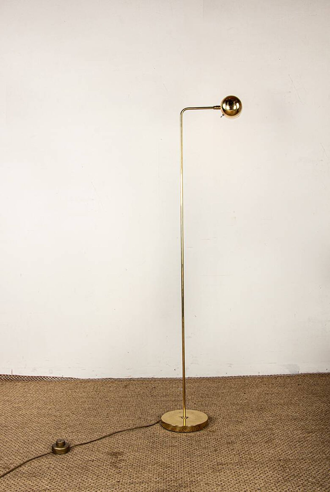 Swedish Brass Floor Lamp, Model G 230 by Bergboms 1960.