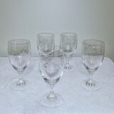 5 verres à vin 12cl en cristal