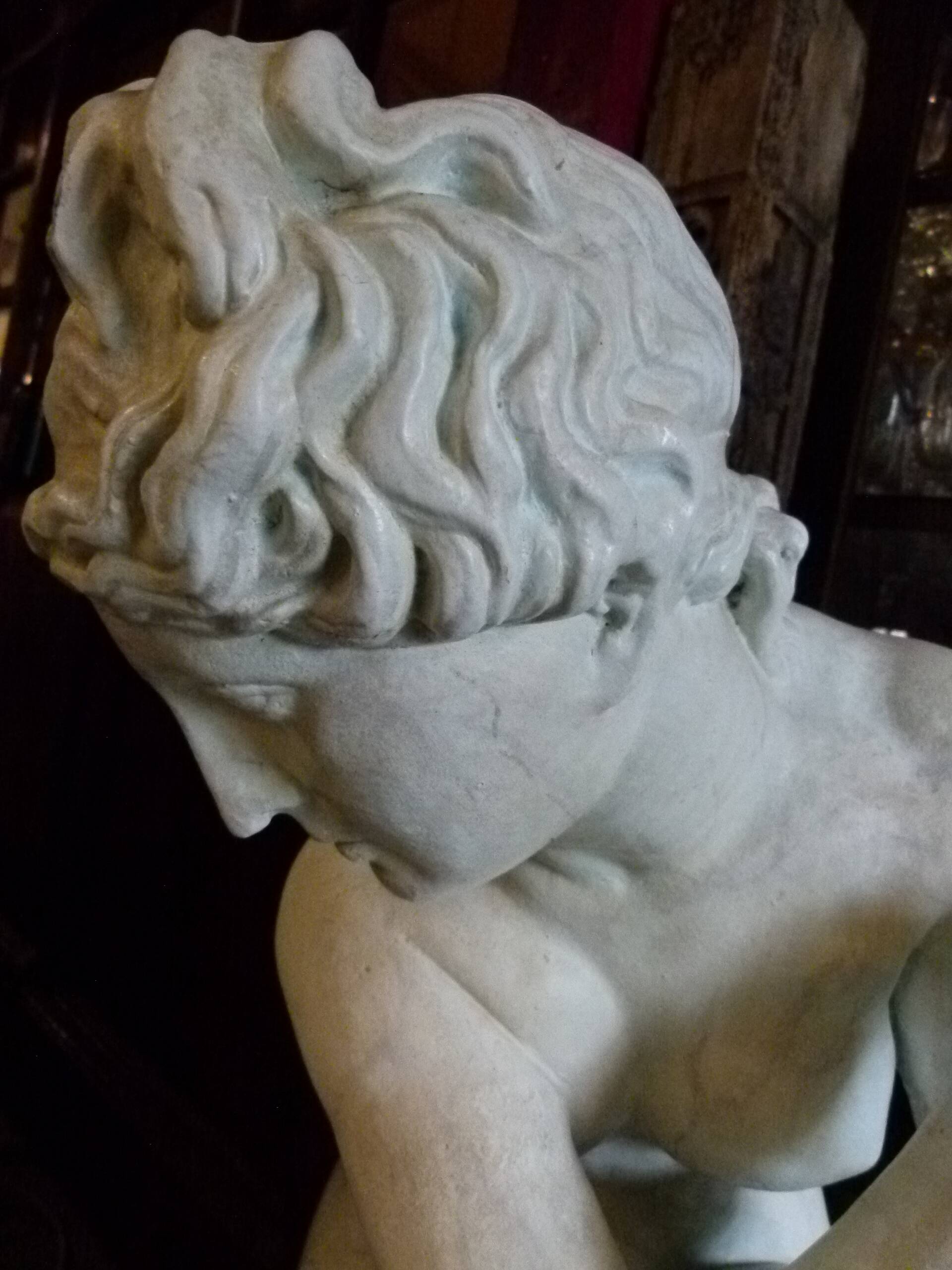 Painted bronze sculpture