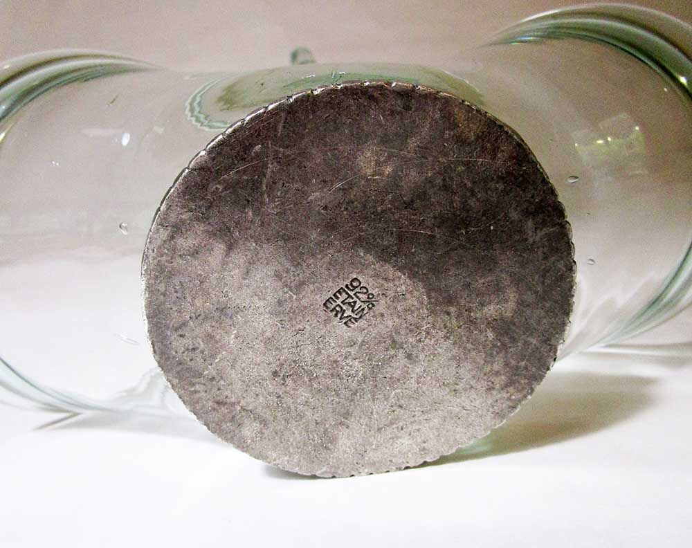 Glass and tin basket