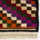 Colorful Vintage Hand-Knotted Turkish Tulu Rug with Checkered Design. 100% Wool