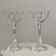 Paire de bougeoirs à trois branches en cristal d'Arques