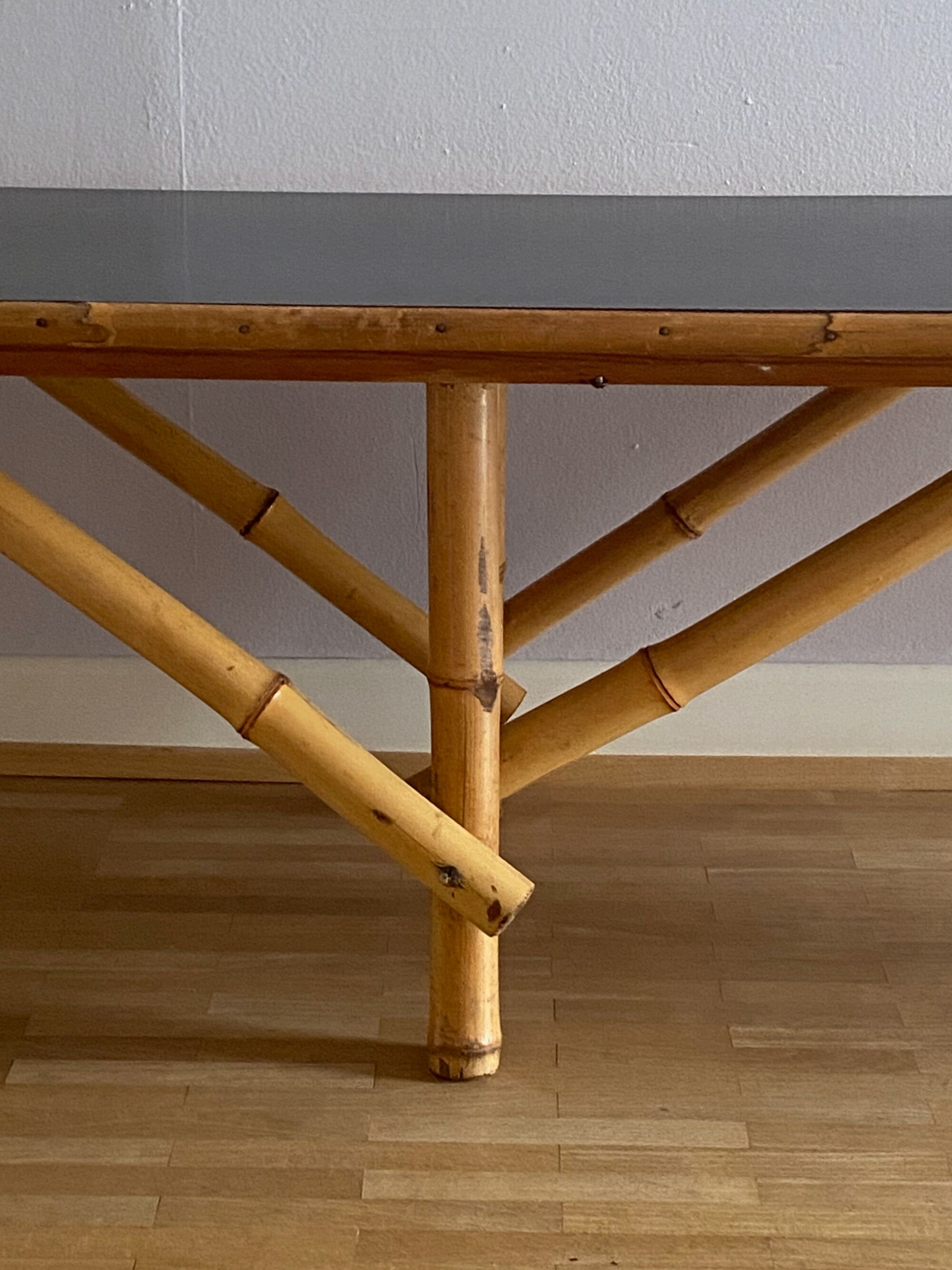 1950's bamboo flower bench