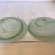 Pair of green glass paste pocket trays