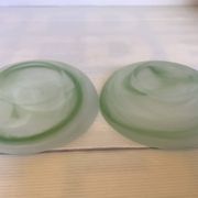 Paire de vide poches baguiers pâte de verre verte