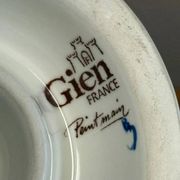 Gien : Important Vase à anses en faïence a décor pivoines époque XXeme