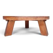 Brutalist oak coffee table / heavy weight 75 kg / 1960s