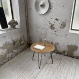 Wicker and metal coffee table from the 1950s