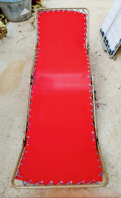 Camp bed or vintage sunbathing