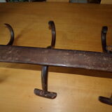 Curved wooden coat rack  3 hooks