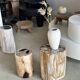 Oblong white vase H:20cm