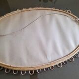 Vintage 1960s wicker rattan mirror