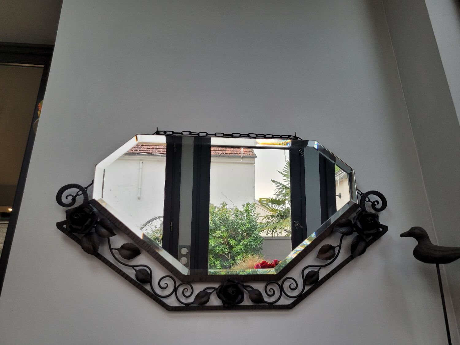 Art Deco wrought iron mirror