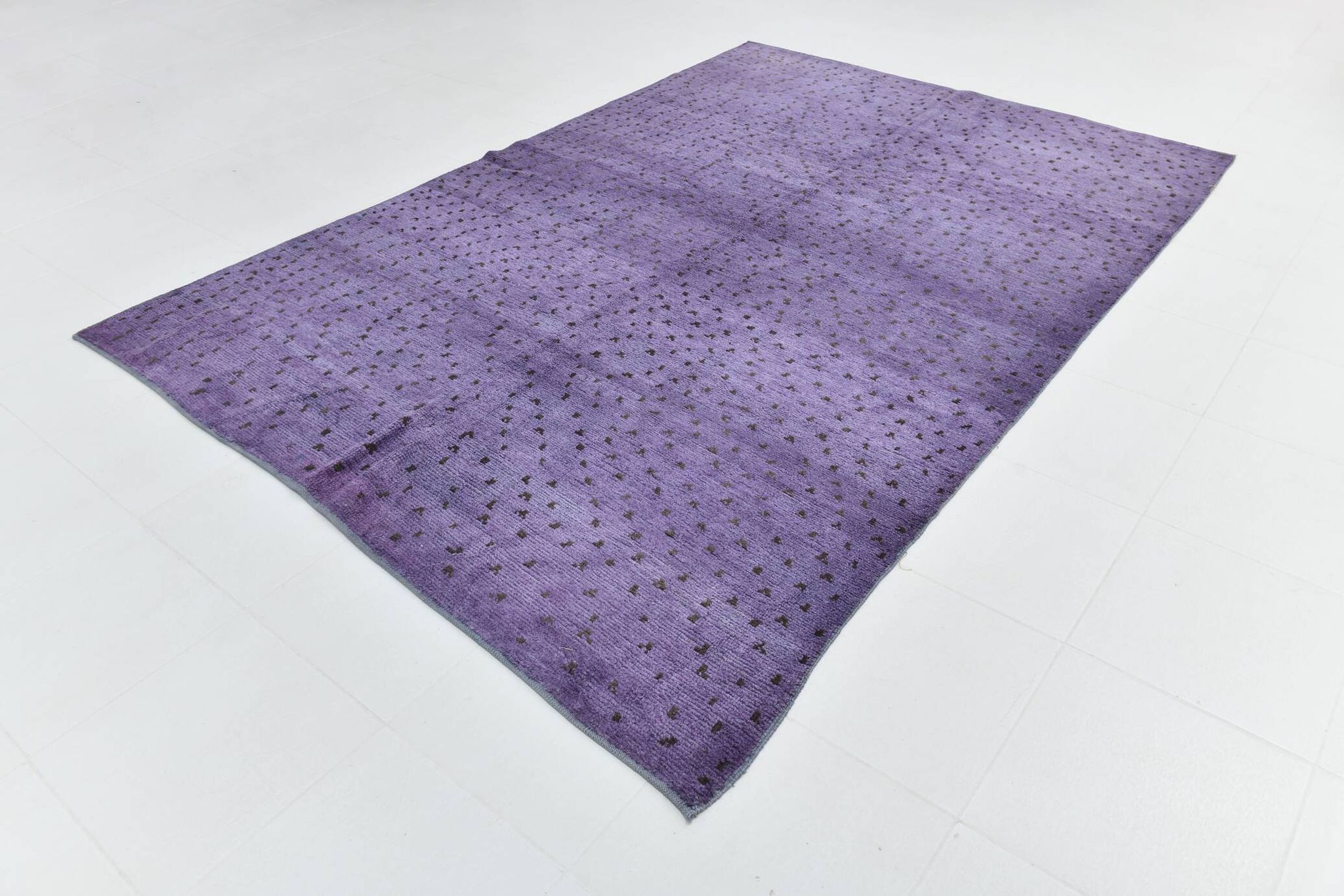 Purple & Brown Polka Dot Kilim Rug, 206x263Cm