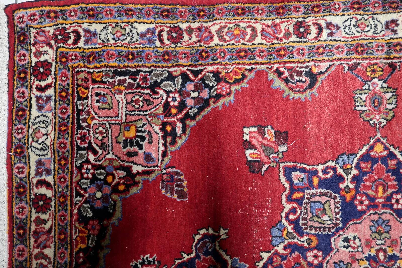 Tapis persan ancien Kazvin fait à la main 134 cm x 182 cm années 1920 - 1C1229