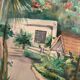 View of a palm-tree alley on an island, 20th century