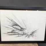 Pair 1950/60's Aeronautical Sketches, Signed