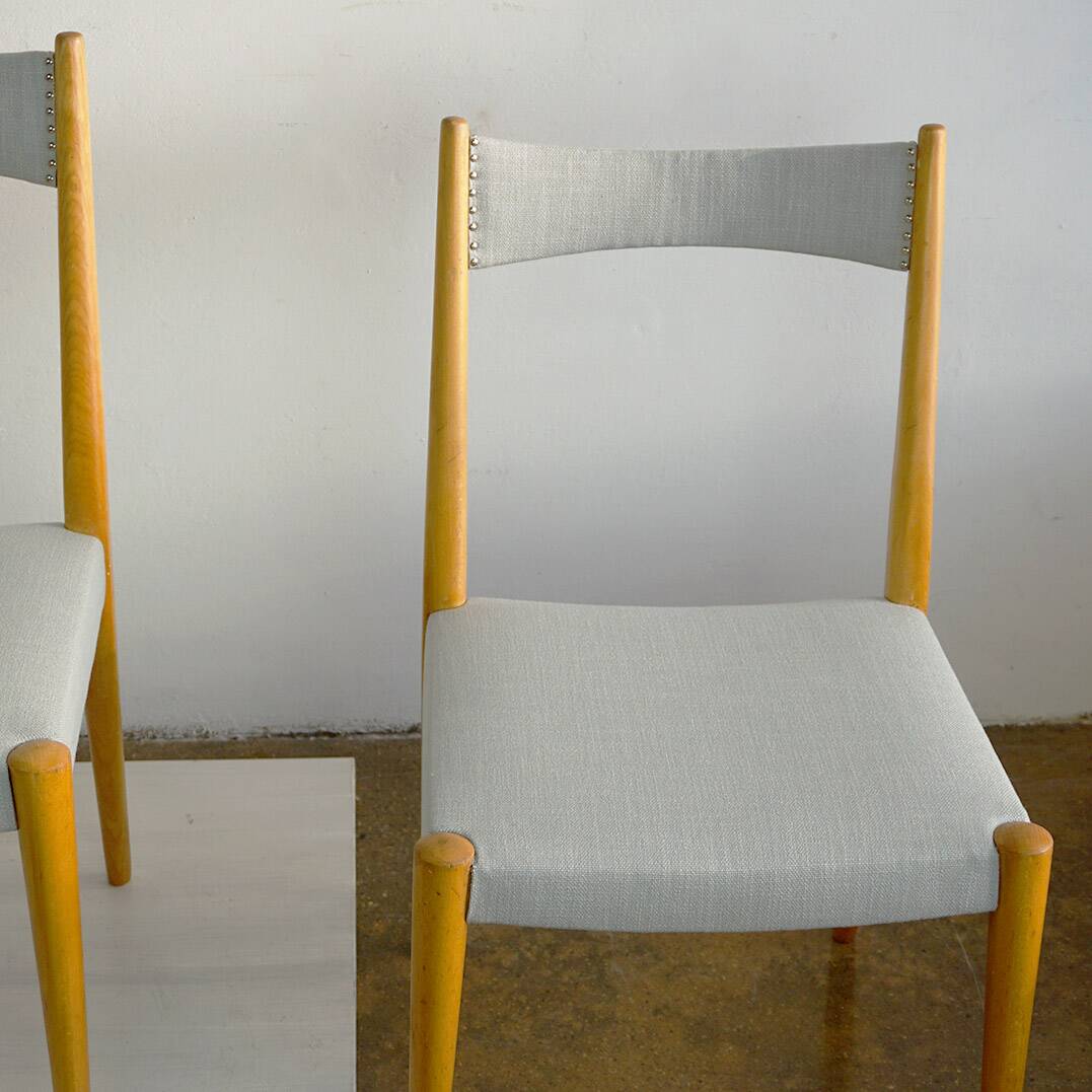Pair of mid-century Austrian beech dining chairs by Anna Lülja Praun.