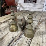 Pair of brass and cast iron chenets