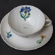 Set de 6 tasses et sous-tasses NBD Limoges enluminées à la main, motifs fleuris