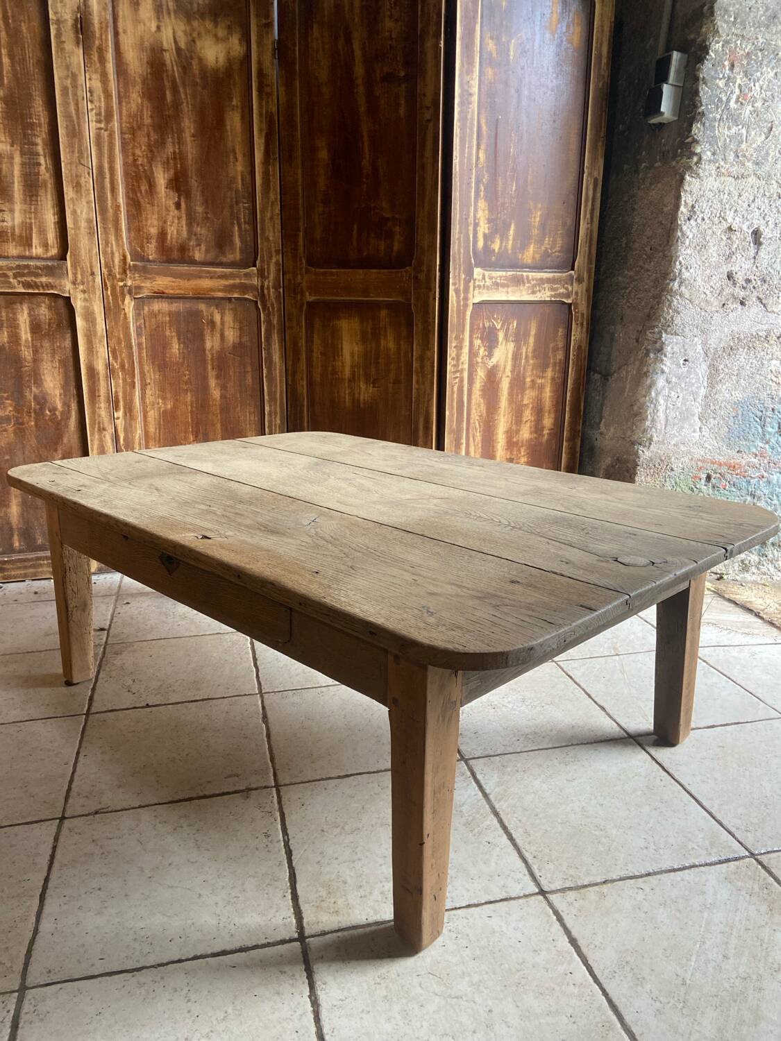 Table basse de ferme en chêne massif