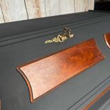 Wooden and black secretary desk