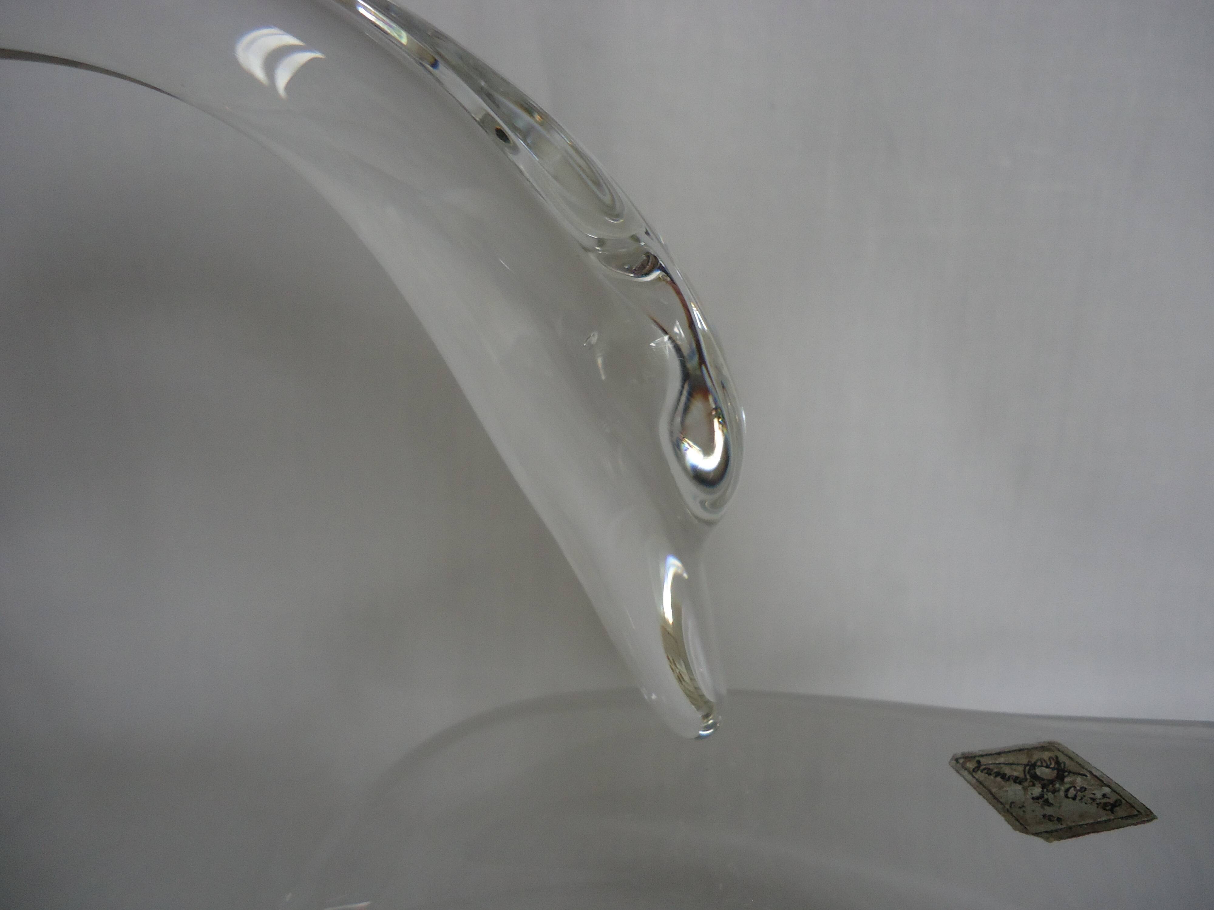 Coupe Vide-poche cristal de Vannes Le Châtel en forme de Cygne