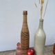 Art Deco perfume bottle in old amber pink glass