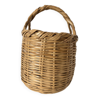 Panier rond vintage en osier