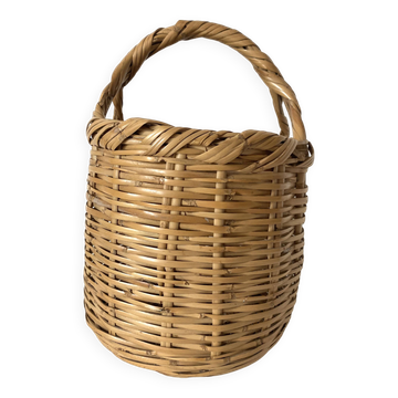 Panier rond vintage en osier