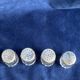Individual salt shakers in 800 silver with two hallmarks and fluted crystal