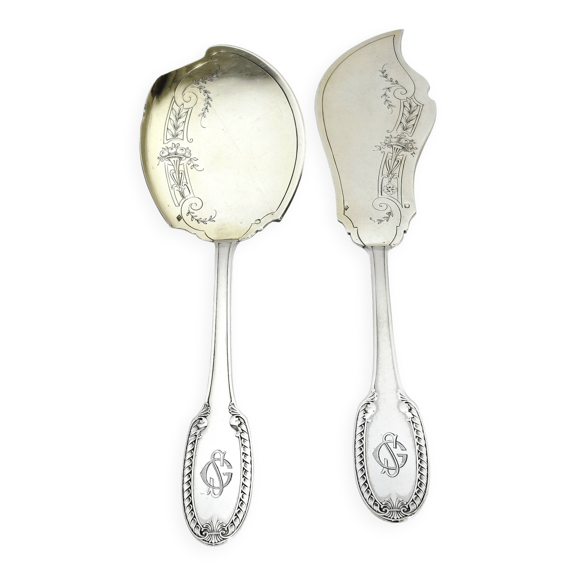 Ravinet Denfert - couverts de service a glace argent et vermeil