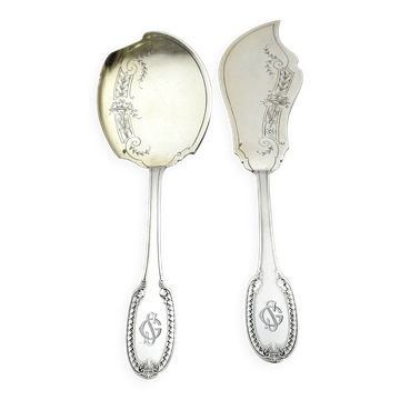 Ravinet Denfert - couverts de service a glace argent et vermeil