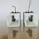 Pair of Arlus wall lights in perspex, gilded brass and lacquered metal, 1960s