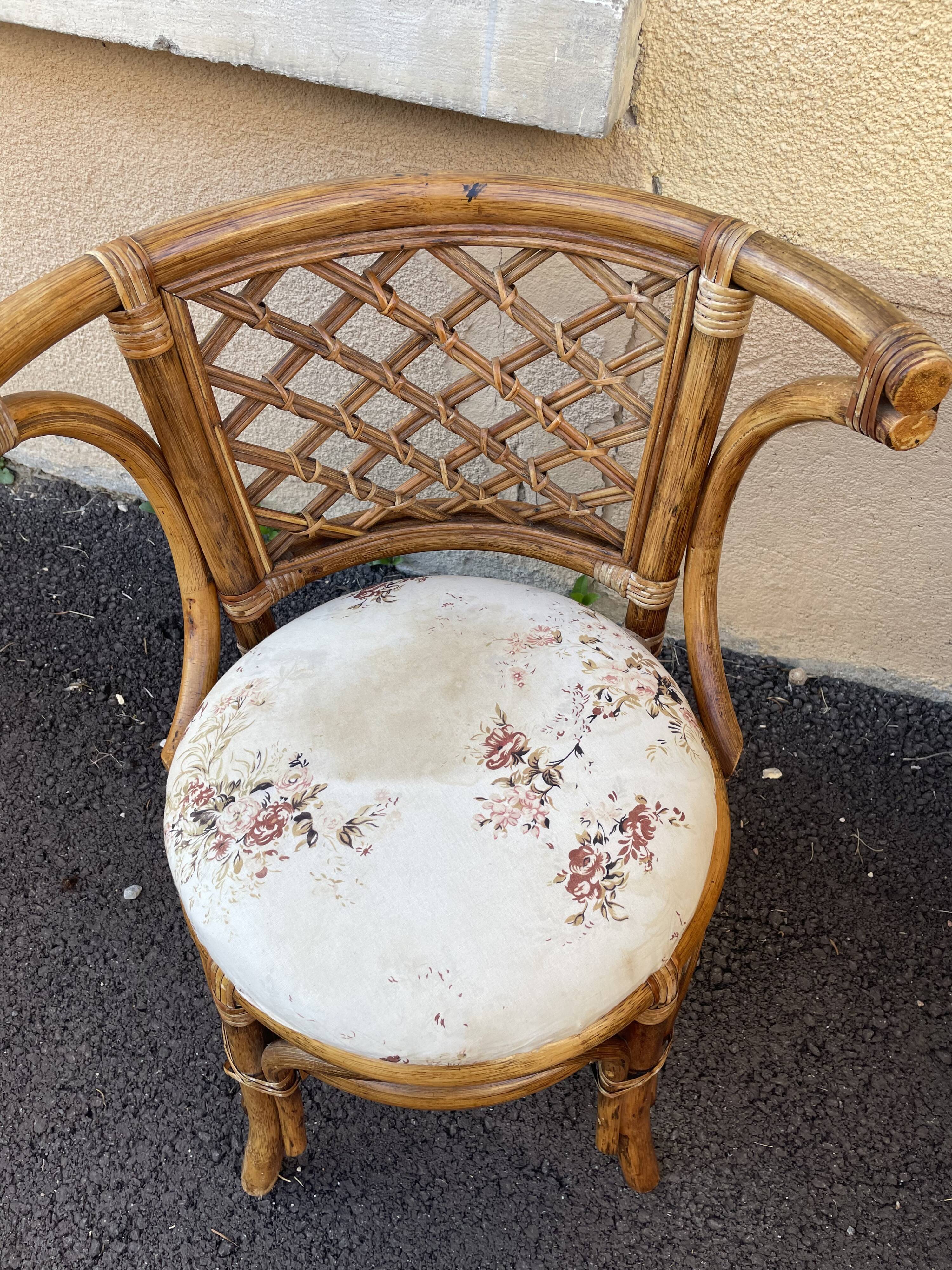 Rattan bamboo table and chairs set