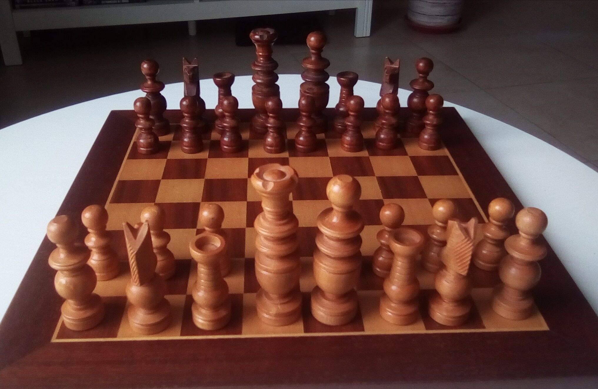 Classic 80s wooden chessboard