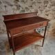 Antique mahogany console with drawer and shelf, French serving table, circa 1900.