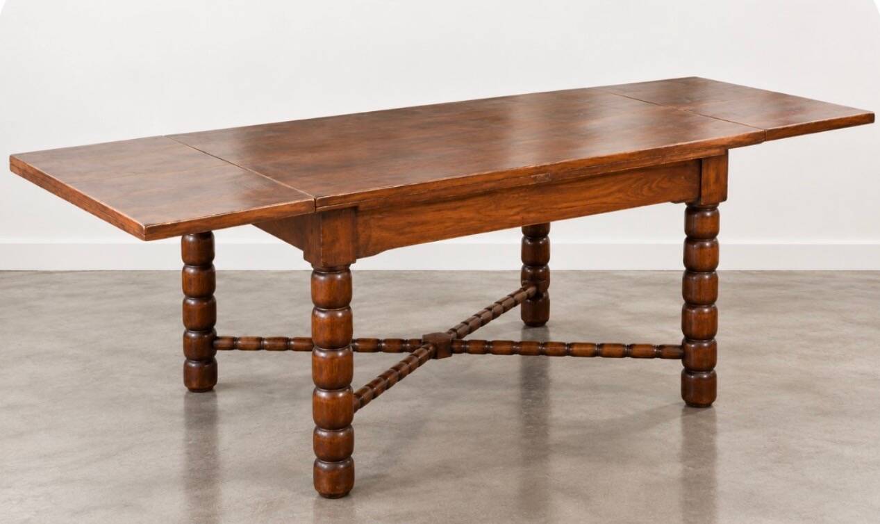 Dining table with extensions Charles Dudouyt 1940