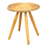 Tabouret en rotin Jan Kalous pour ÚLUV, Tchécoslovaquie, années 1960.