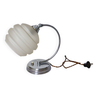 art deco table lamp with white opaline glass 231137