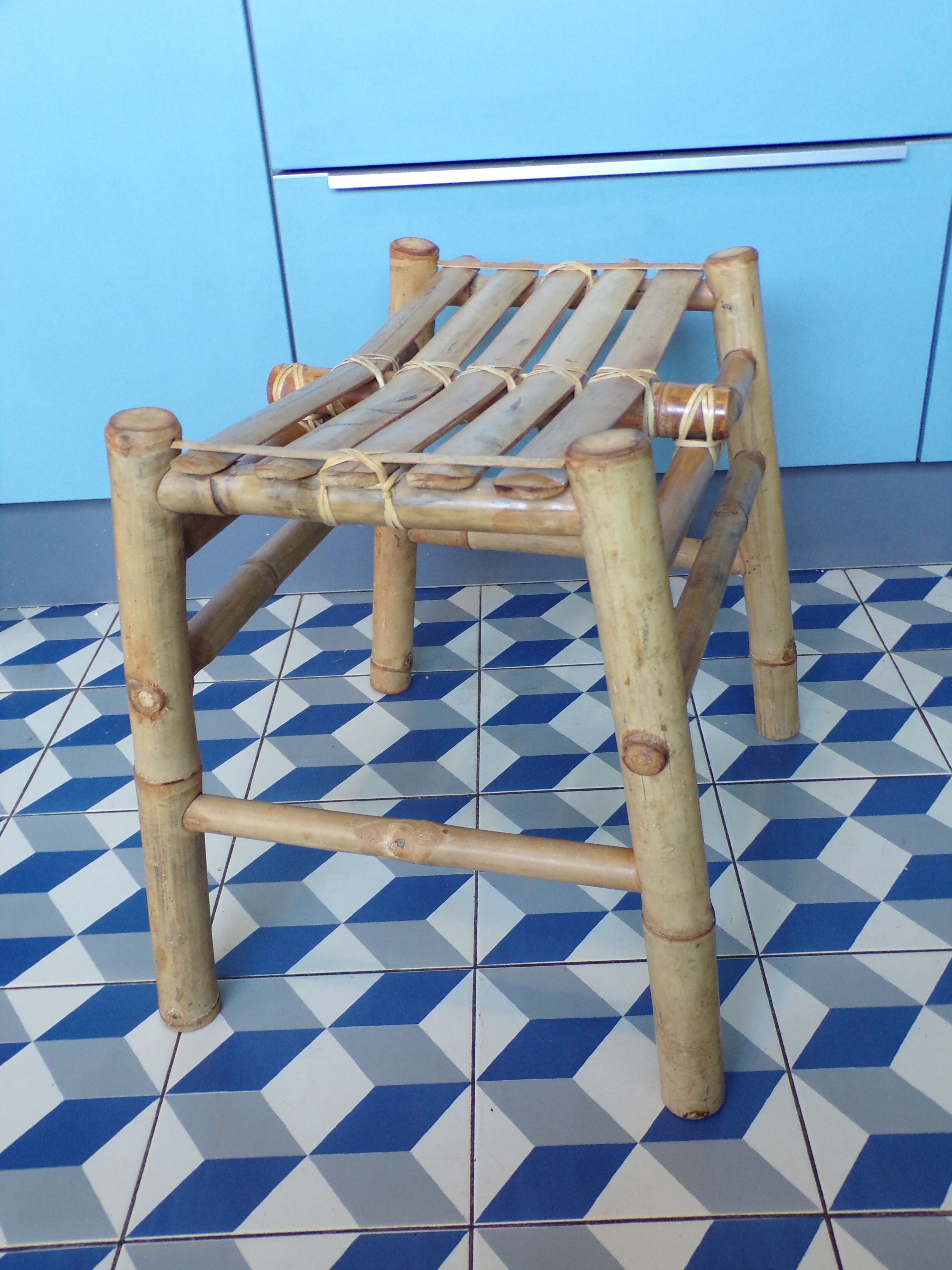 Vintage bamboo stool