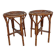Pair of wicker stools from the 60s in bohemian style.