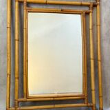 1960s rattan mirror France
