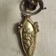 French art nouveau bronze wall light white frilled patterned glass shade 4213