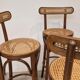 Set of 4 wooden French bar stools, 1980s