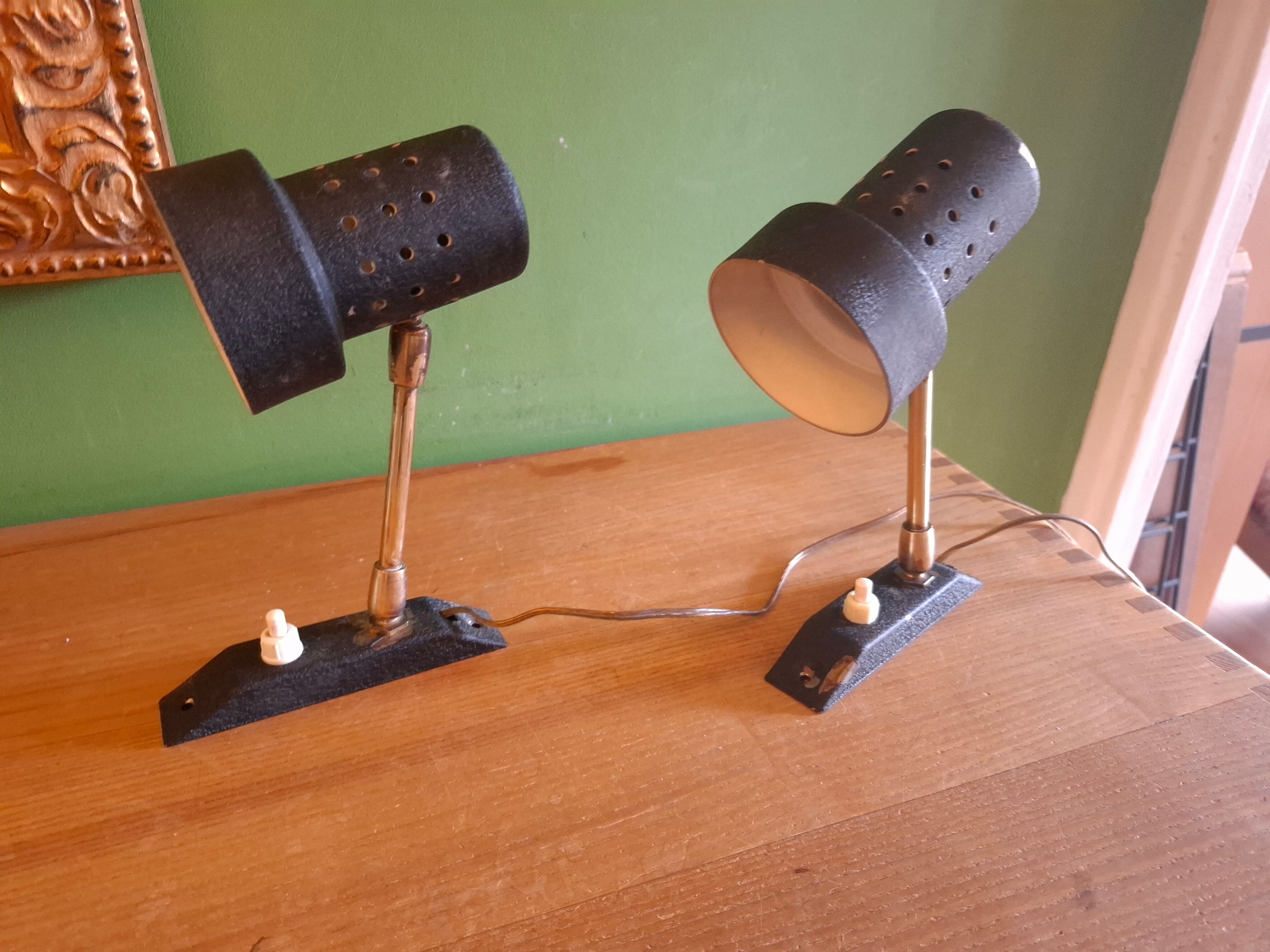 2 metal wall lights from the 60s.