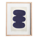 Abstract painting 30x40cm contemporary illustration blue signed Eawy