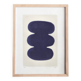 Abstract painting 30x40cm contemporary illustration blue signed Eawy