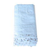 Antique linen sheet embroidered