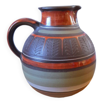 Scandinavian enameled ceramic pitcher KMK 60s